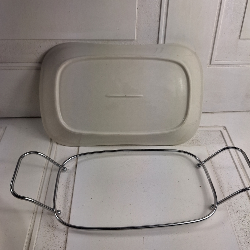 Cream Porcelain Serving Dish Give Us This Day Our Daily Bread - Picture 4 of 6